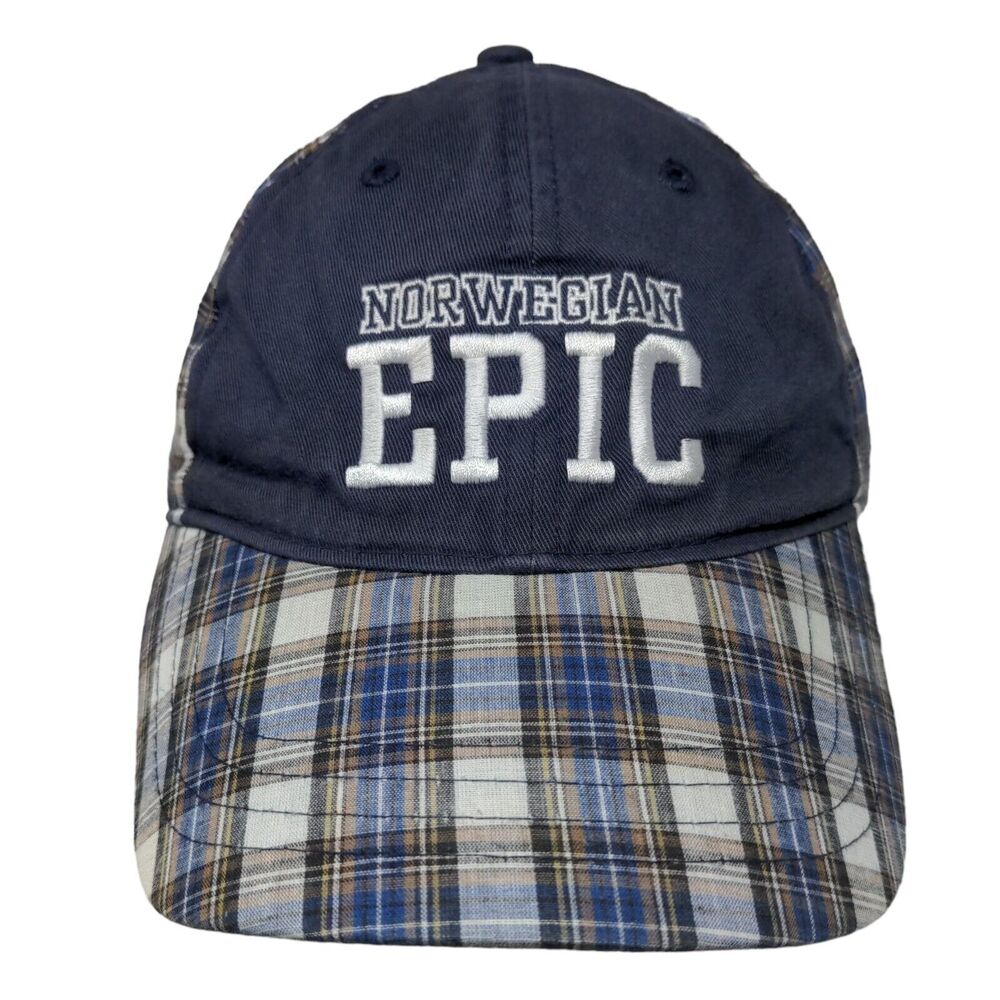 Norwegian Epic Strapback Hat Multi One Size Embroidered Plaid Sherry